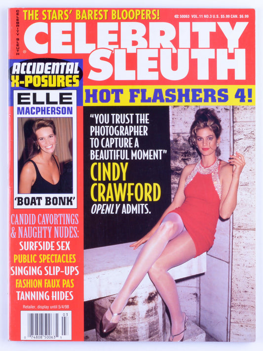 CELEBRTY SLEUTH 1999 Vol. 11 No. 3 Softcore Vintage Magazine - Cindy Crawford, Samantha Fox, Maria Whittaker, Naomi Campbell, Sharon Stone, Elizabeth Hurley