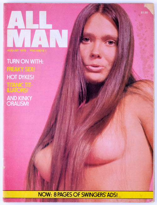 ALL MAN August 1975 Vol. 15 No. 7 Vintage Softcore Adult Magazine