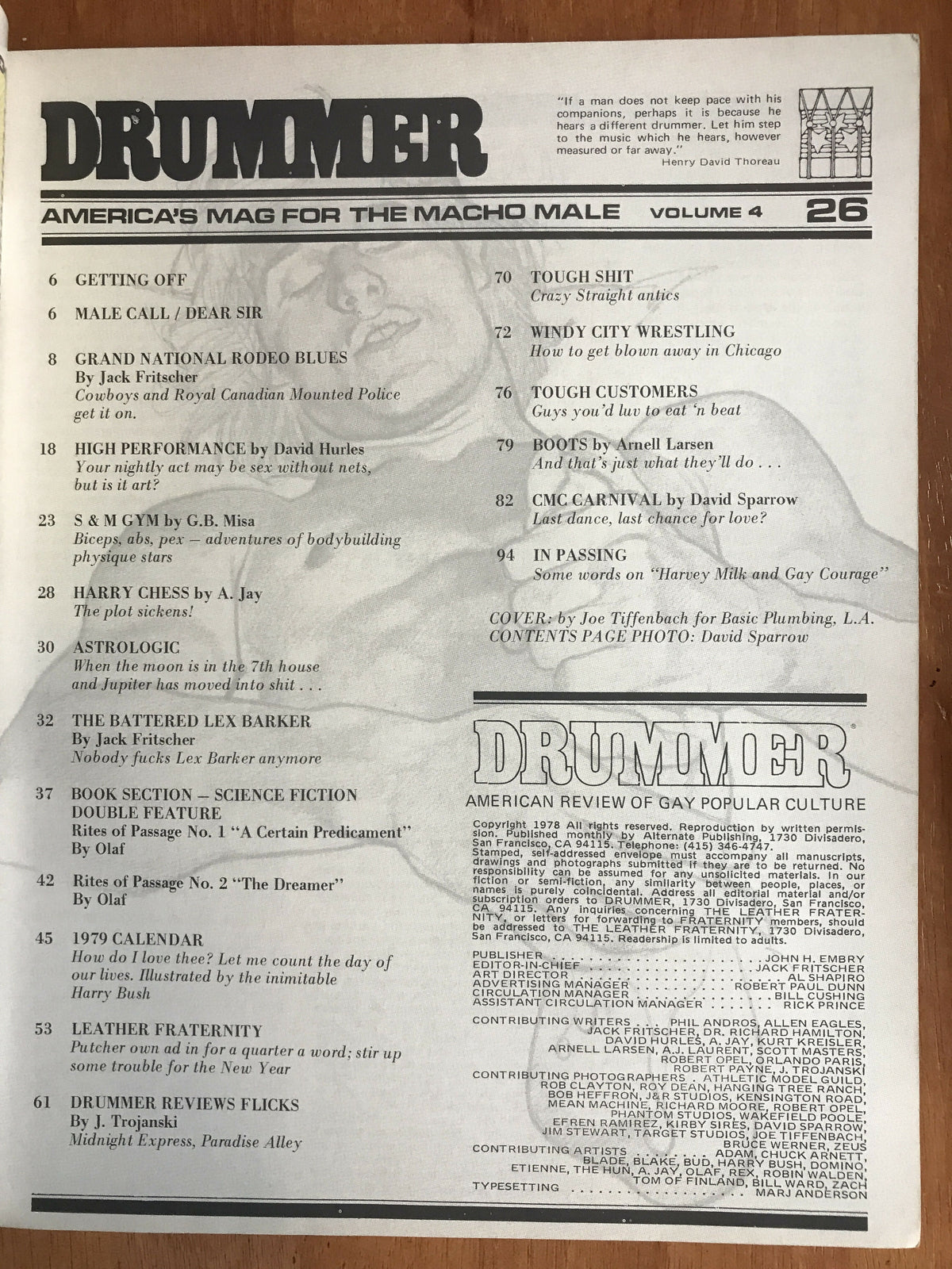 Drummer #26 Gay Men's Leather Magazine 1978 Harry Bush 1979 Calendar OLAF Art Story