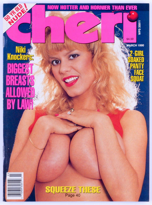 CHERI Vintage Softcore Adult Magazine Vol. 14 No. 8 March 1990 Includes Poster - Niki Knockers, Torrid Tori