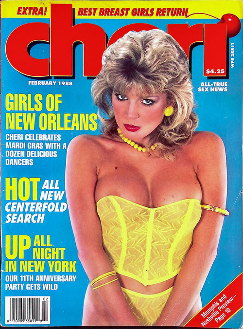 CHERI February 1988 Vol. 12 No. 7 Vintage Softcore Magazine - Gwen Gray *Fair*