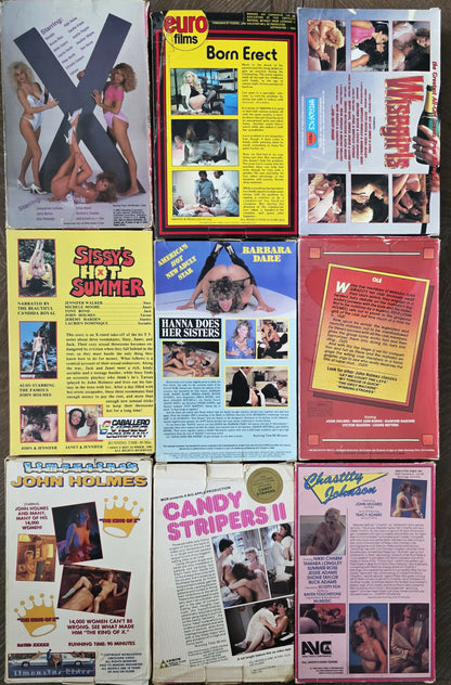 Vintage Lot of 9 1980's VHS Adult Tapes