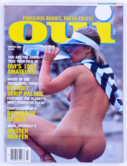 Oui March 1987 Vol. 16 No. 3 Vintage Softcore Adult Magazine - Greer Almond, Buff Brown, Lindsey Hammond, Sylvia Small