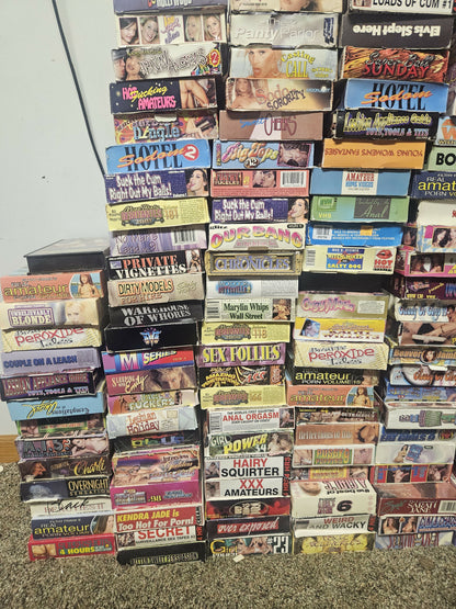 Lot of 50 random adult xxx VHS in great condition from a adult store