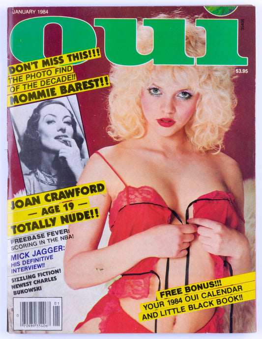 Oui January 1984 Vol. 15 No. 1 Vintage Softcore Adult Magazine - Pullout Calendar, Joan Crawford