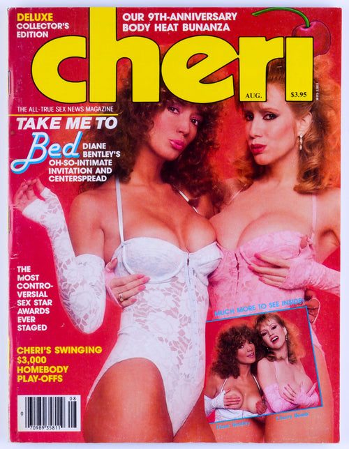 Cheri August 1985 Vol. 10 No. 1 Vintage Softcore Adult Magazine - Includes Diane Bentley Trifold Poster, Cherry Bomb