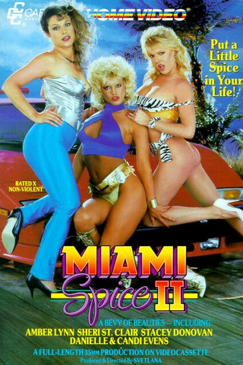 *Rare* MIAMI SPICE II Adult VHS Tape CABALLERO HOME VIDEO 1987 - Amber Lynn, Sherri St. Clair, John Leslie, Staci Donovan, Candie Evans, Randi West