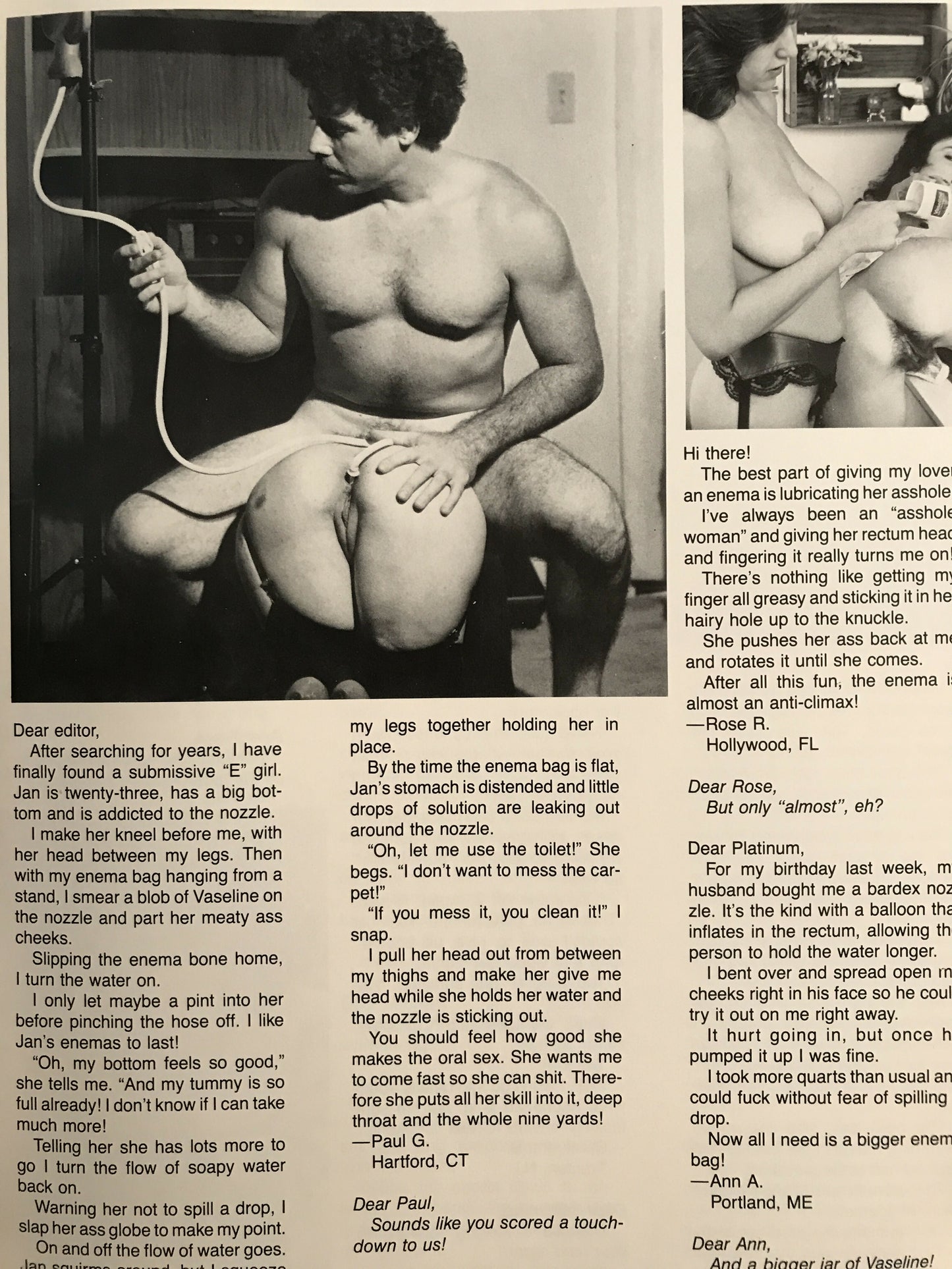 WET LETTERS 1 #6, c.1980 Star Distributors. Enema Water Sports Magazine