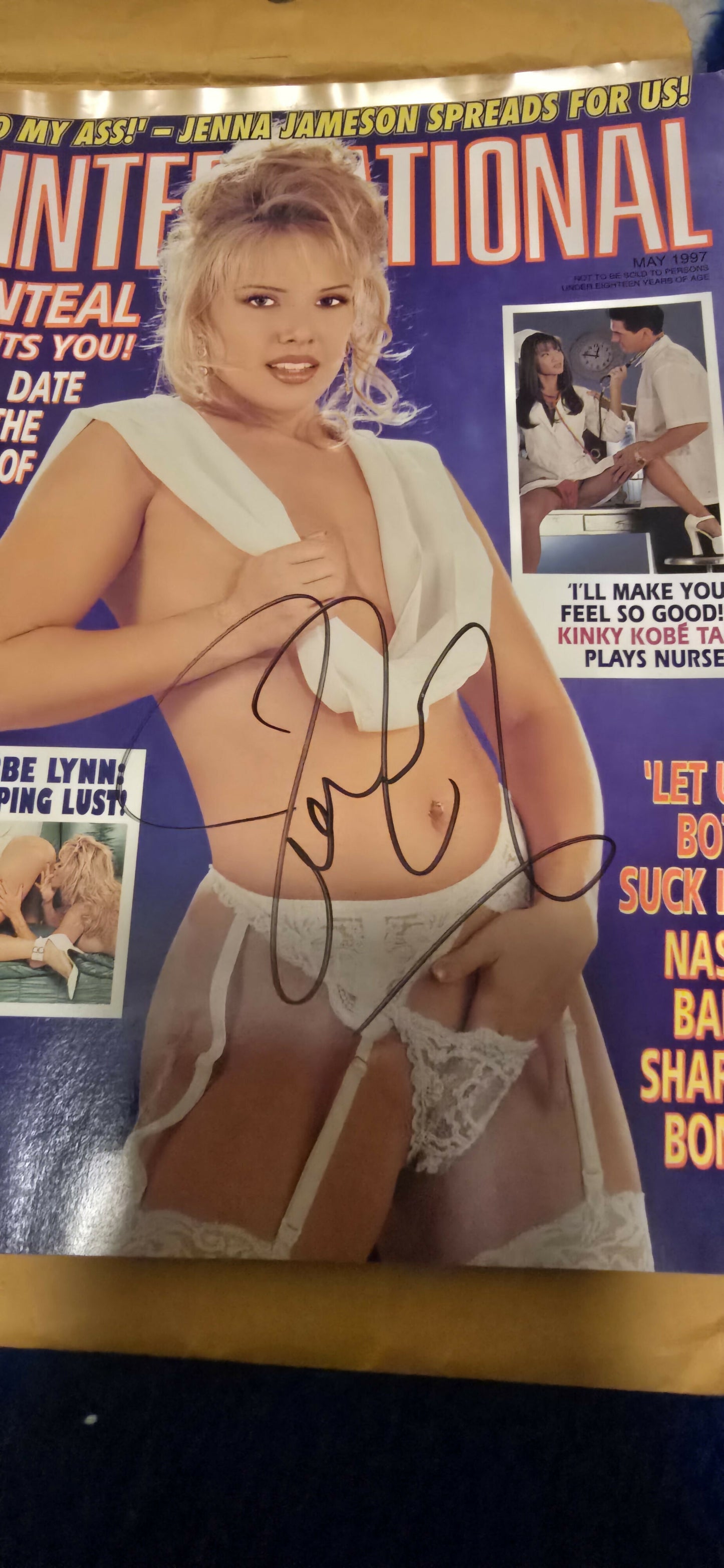 Club International May 1997 - Jenteal Cover & Hand-Signed Autograph - Jenna Jameson "Do My Ass!" - Vintage 90s Adult Magazine