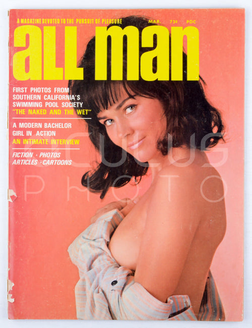 All Man March 1968 Vol. 8 No. 7 Vintage Softcore Adult Magazine