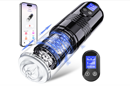 EORONE 10-Mode Vibrating & 6-Mode Thrusting Male Masturbator with LCD Display