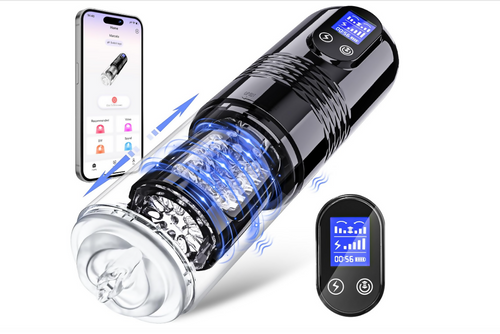 EORONE 10-Mode Vibrating & 6-Mode Thrusting Male Masturbator with LCD Display