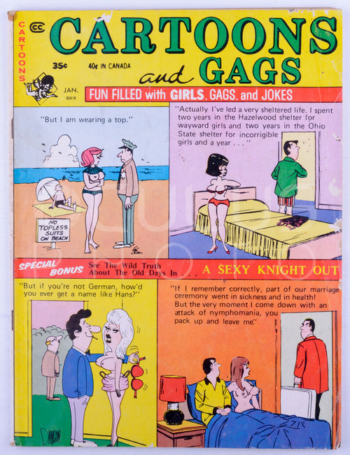 Cartoons and Gags January 1972 Vol. 19 No. 1 Vintage Softcore Adult Comic