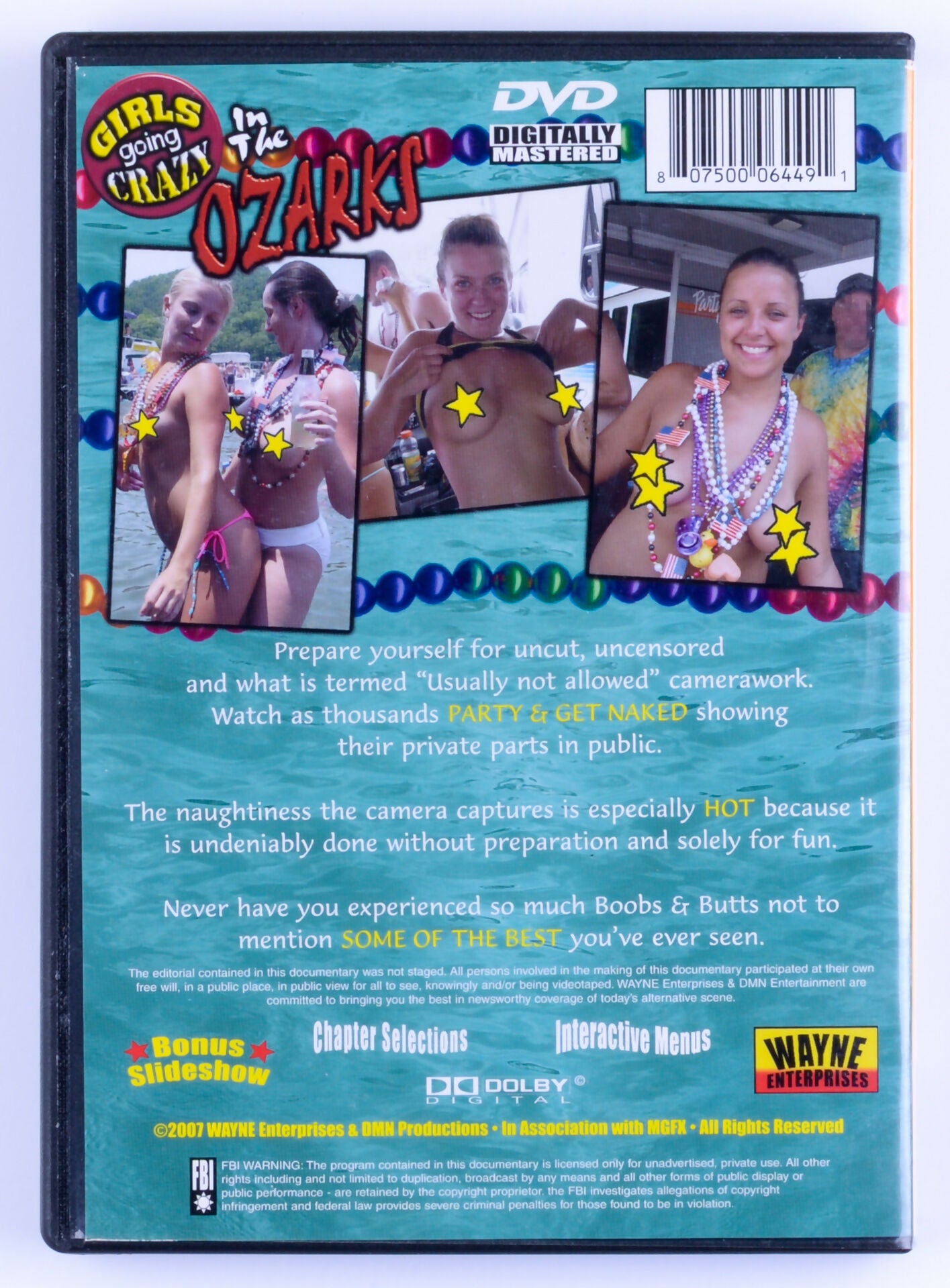 Girls Going Crazy In The Ozarks Amateur Flashing DVD WAYNE Enterprises 2007