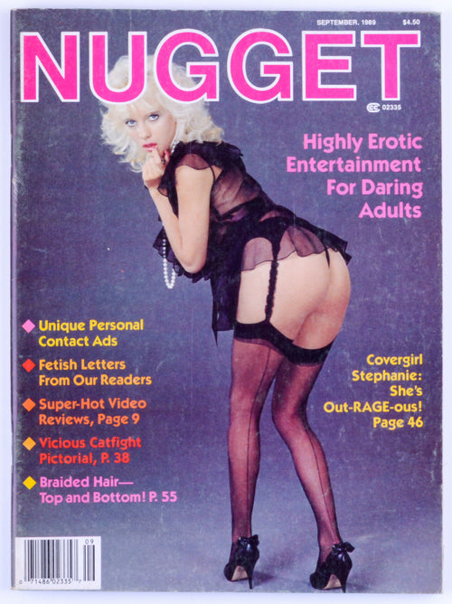 NUGGET September 1989 Vol. 33 No. 5 Fetish Softcore Vintage Adult Magazine