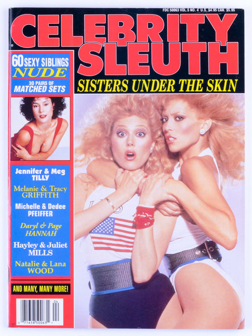 CELEBRTY SLEUTH 1992 Vol. 5 No. 4 Softcore Vintage Magazine Nude Sisters Issue