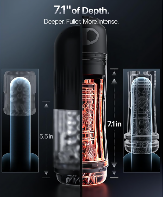 EINSEO Sucking Male Masturbator with 7.1" Deep Sleeve, AI Sync