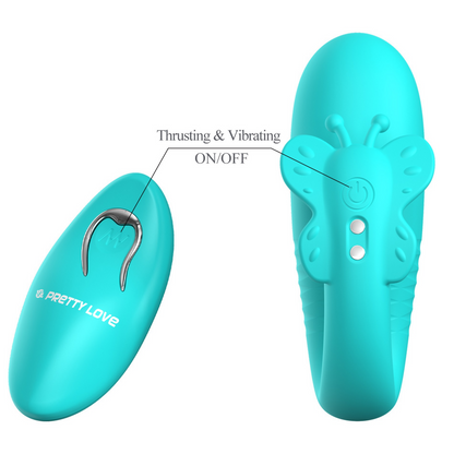 Pretty Love Remi Thrusting Hands-Free Vibrator Aqua