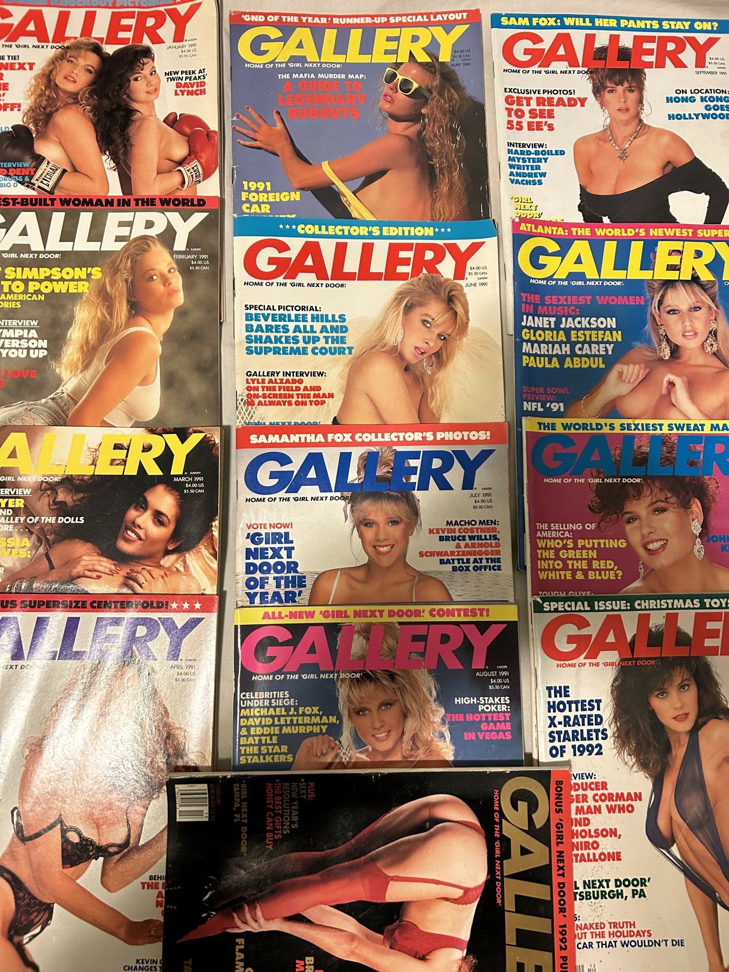 Gallery 1991 full collection of 13 (12 month plus bonus holiday issue)