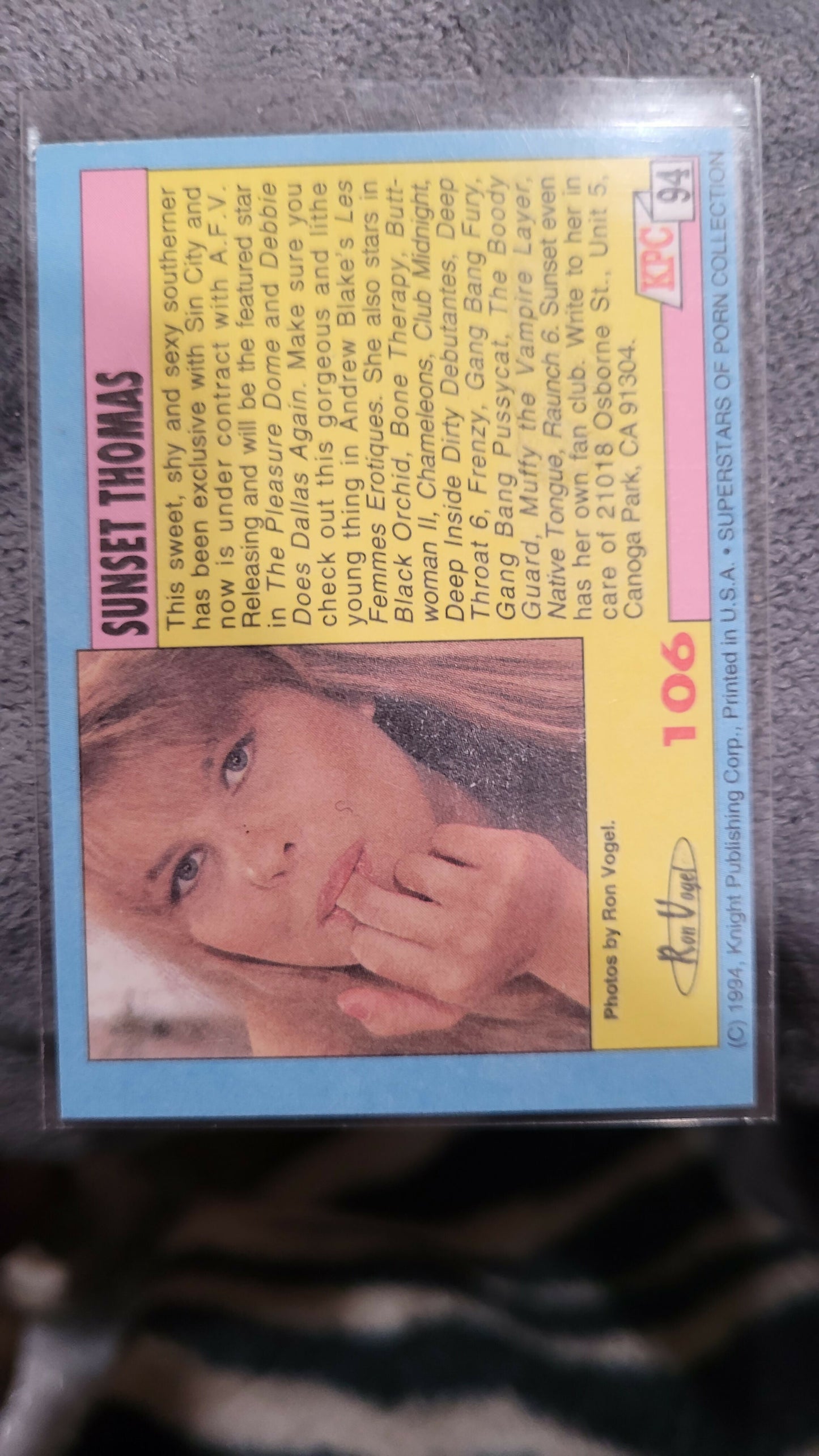 Sunset Thomas Card # 106
