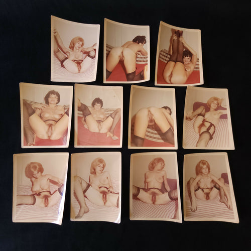 Lot 11 Original Vintage 1940s-50s Color Nude Pinup Girl Photos 5x4
