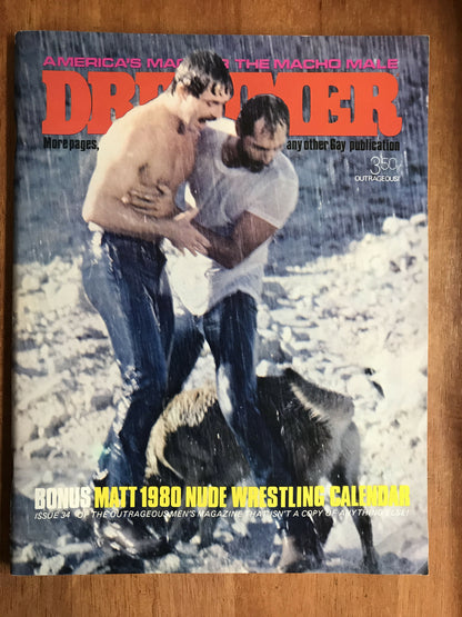Drummer #34 Gay Men's Leather Magazine 1980 Nude Wrestling