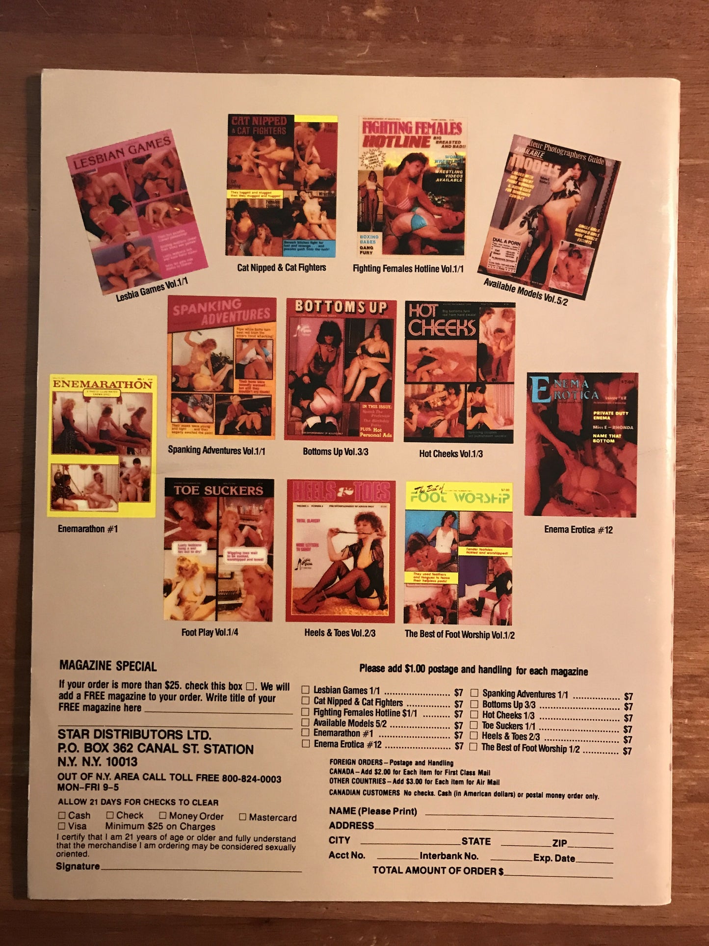 WET LETTERS 1 #6, c.1980 Star Distributors. Enema Water Sports Magazine