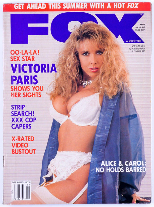 FOX Softcore Vintage Adult Magazine Vol. 4 No. 1 August 1990 - Victoria Paris