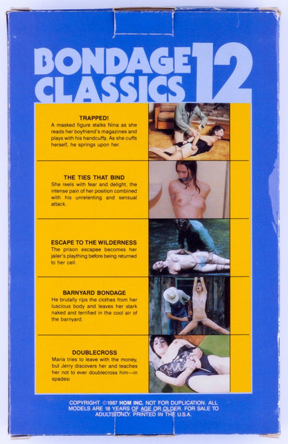 BONDAGE CLASSICS 12 FIVE "BEST SELLER" MOVIES FROM HOM BDSM VHS Tape 1987 - XXX Marketplace