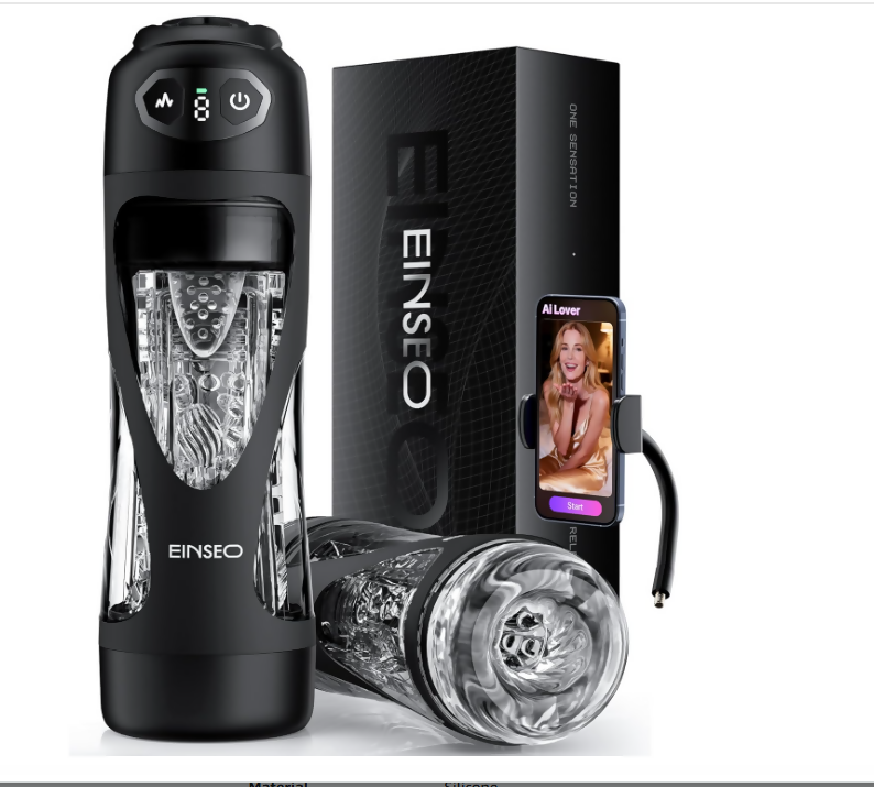 EINSEO Sucking Male Masturbator with 7.1" Deep Sleeve, AI Sync