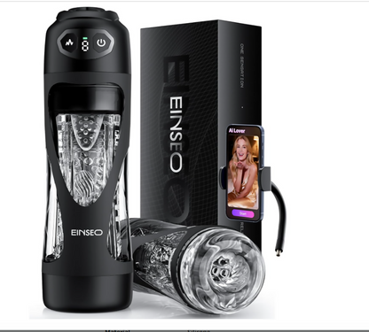 EINSEO Sucking Male Masturbator with 7.1" Deep Sleeve, AI Sync