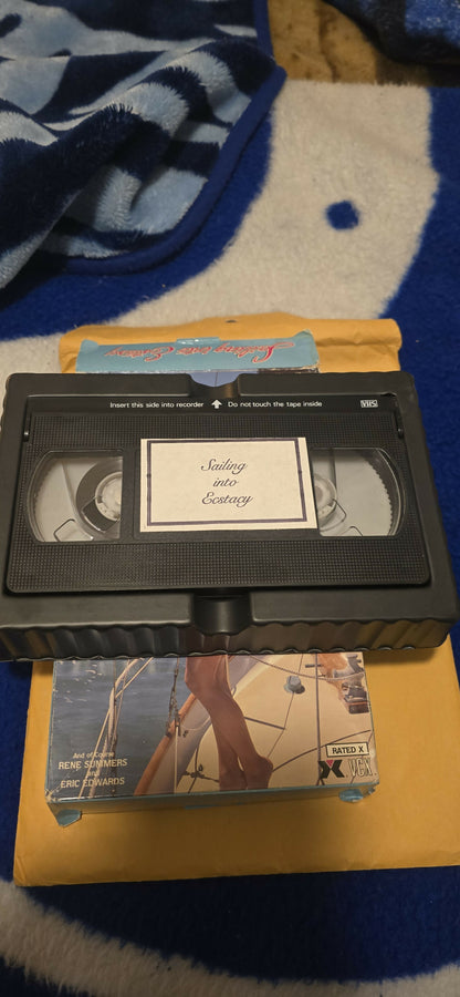 Sailing Into Ecstasy VHS - Starring Tracey Adams, Sheri St. Clair, Herschel Savage - Vintage 1980s Adult Video - Rated X