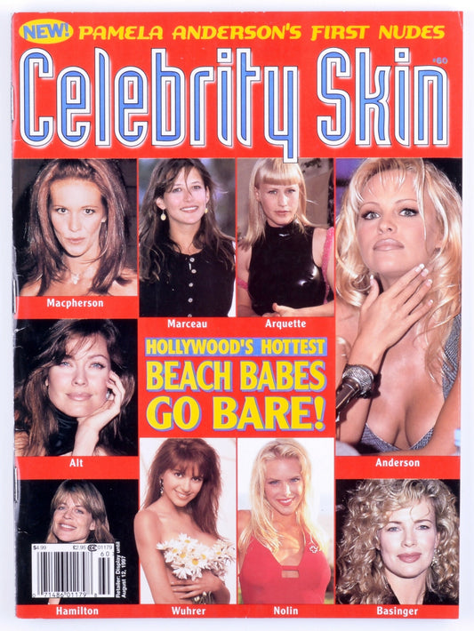 CELEBRTY SKIN July 1997 Vol. 19 No. 60 Softcore Vintage Magazine - Baywatch Babes Pamela Anderson & Gina Lynn Nolin, Elle McPhereson, Tyra Banks