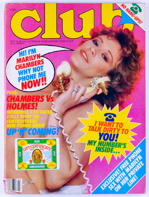 Club July 1983 Vol. 9 Issue 6 Vintage Softcore UK Adult Magazine Paul Raymond Publications - Marilyn Chambers, John Holmes