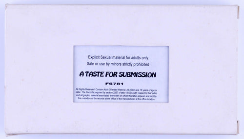 *Rare* A TASTE FOR SUBMISSION F6781 VHS Tape Unknown Production Date