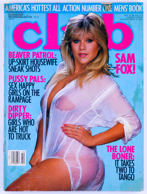 CLUB October 1989 Vol. 15 No. 9 Vintage Softcore UK Adult Magazine Paul Raymond Publications - Carla Fernandez, Sam Fox, Tyson Lee *Poor*