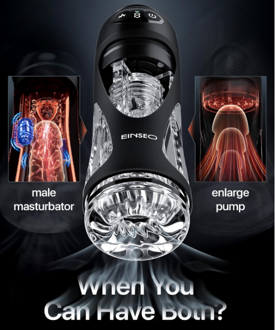 EINSEO Sucking Male Masturbator with 7.1" Deep Sleeve, AI Sync