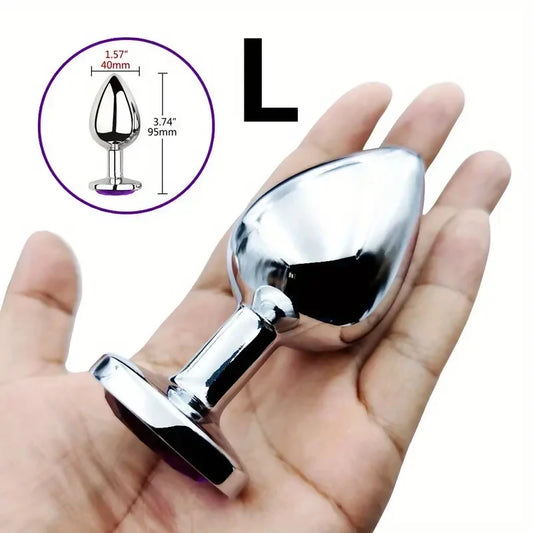 40mm Large Round Purple Butt Plug