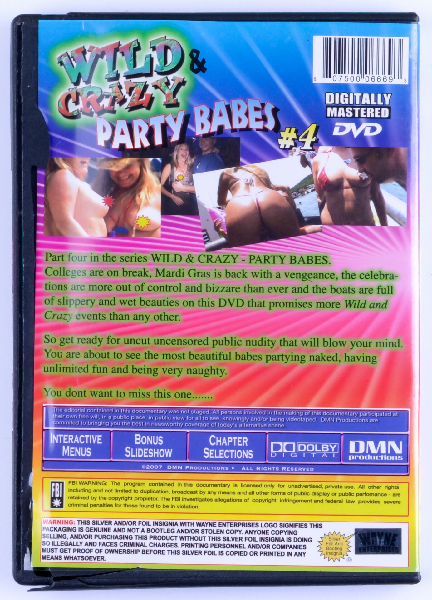WILD CRAZY PARTY BABES #4 Amateur Flashing DVD WAYNE Enterprises 2007