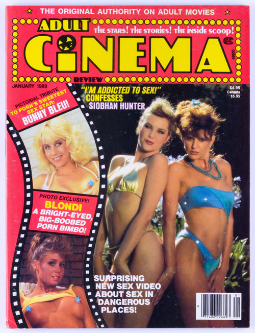 ADULT CINEMA REVIEW January 1989 Vol. 7 No. 8 Vintage Softcore Adult Magazine - Bunny Bleu, Blondi, Siobhan Hunter, Crystal Breeze