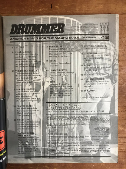 Drummer #48 Gay Men's Leather Magazine 1981 Macho Male Rope Tricks