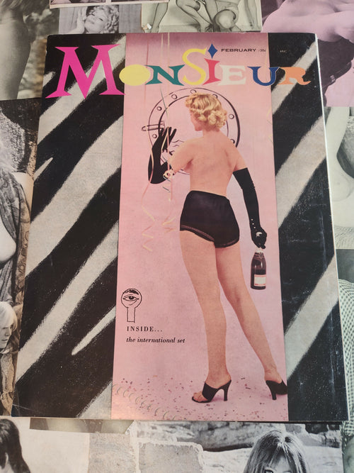 MONSIUER MEN'S MAGAZINE VOL.1 NO.1 FEBURARY 1957 CHEESECAKE RISQUE VINTAGE MEN'S MAGAZINE