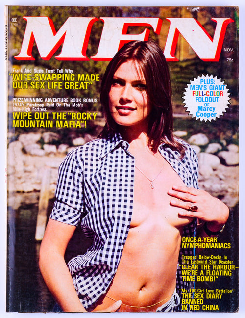 MEN November 1974 Vol. 23 No. 11 Vintage Softcore Adult Magazine - Trifold Marcy Cooper Poster