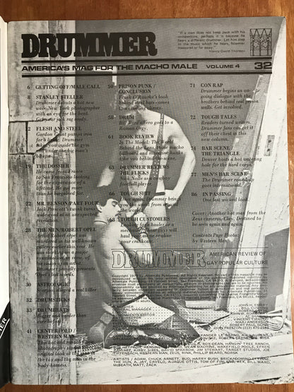 Drummer #32 Gay Men's Leather Magazine 1978 Macho Male Bill Ward