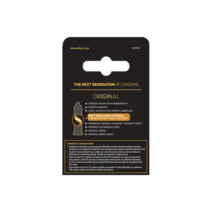 Skyn Original - Non-Latex Lubricated Condoms - 3 Pack