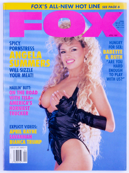 FOX Vintage Softcore Adult Magazine Vol. 10 No. 11 April 1992 - Angela Summers *Fair*