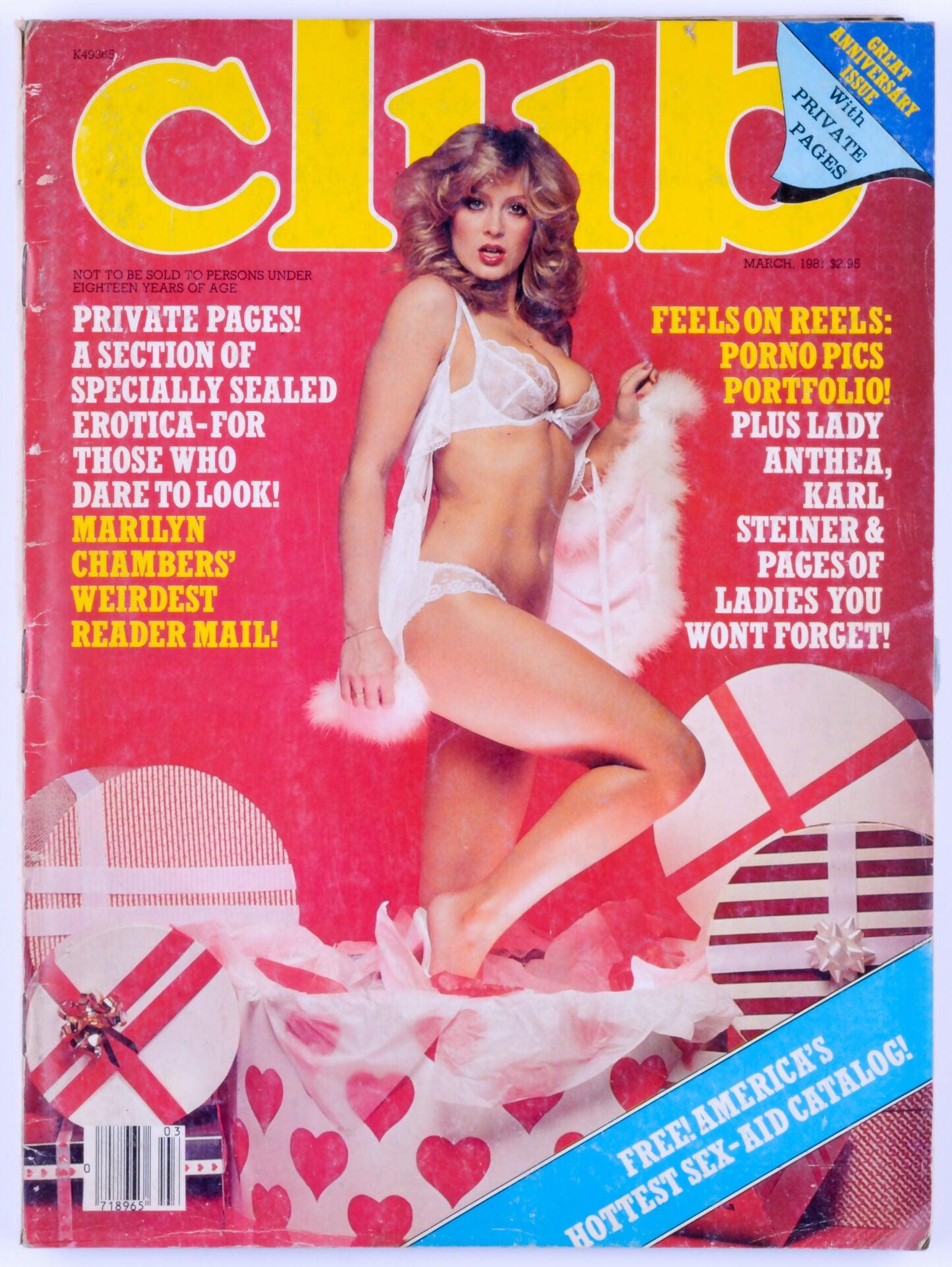 Club March 1981 Vol. 7 Issue 2 Vintage Softcore UK Magazine Paul Raymond Publications - Marilyn Chambers *Fair* - XXX Marketplace