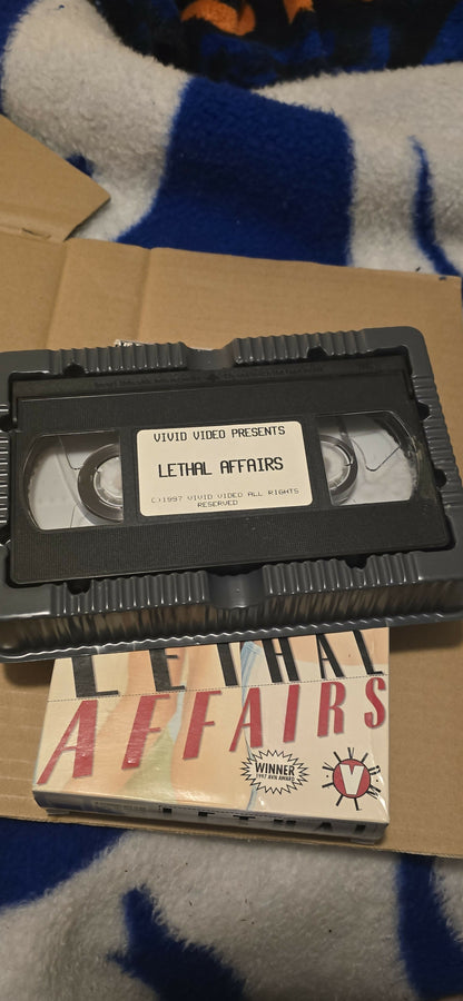 Lethal Affairs (VHS) - Vivid Presents A Major Toni English Film - Starring Janine Lindemulder & Chasey Lain - 1997 AVN Award Winner