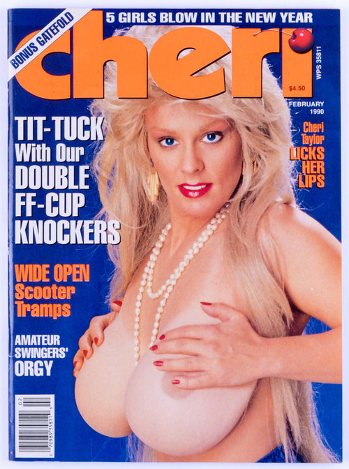 CHERI Vintage Softcore Adult Magazine Vol. 14 No. 7 February 1990 Includes Poster - Cheri Taylor, Bunny Jo Tyler