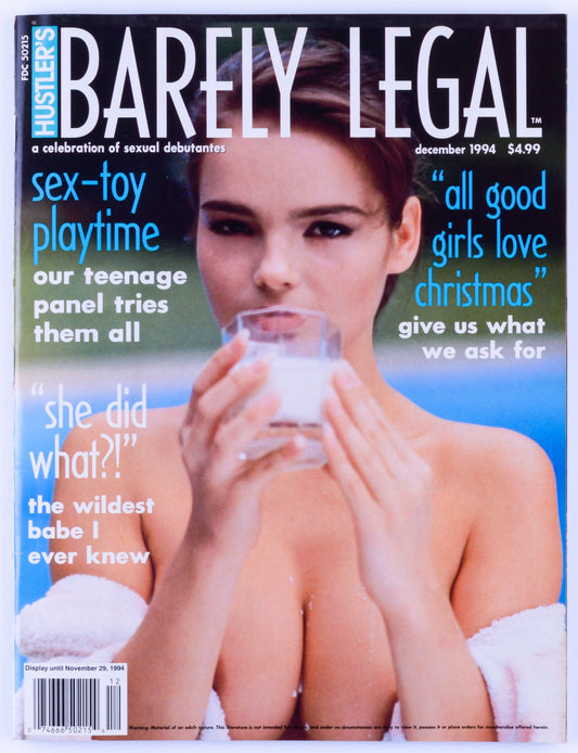 HUSTLER'S BARELY LEGAL Vintage Softcore Adult Magazine December 1994